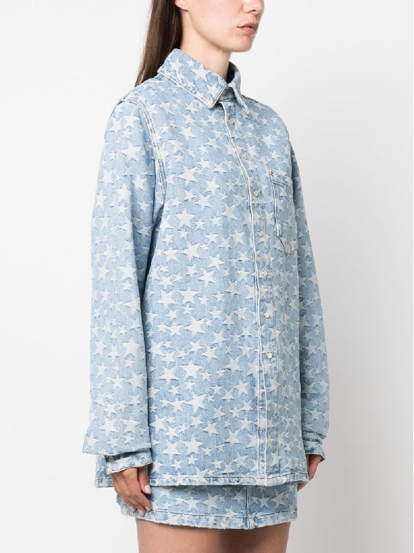 Star Jacquard Denim Shirt