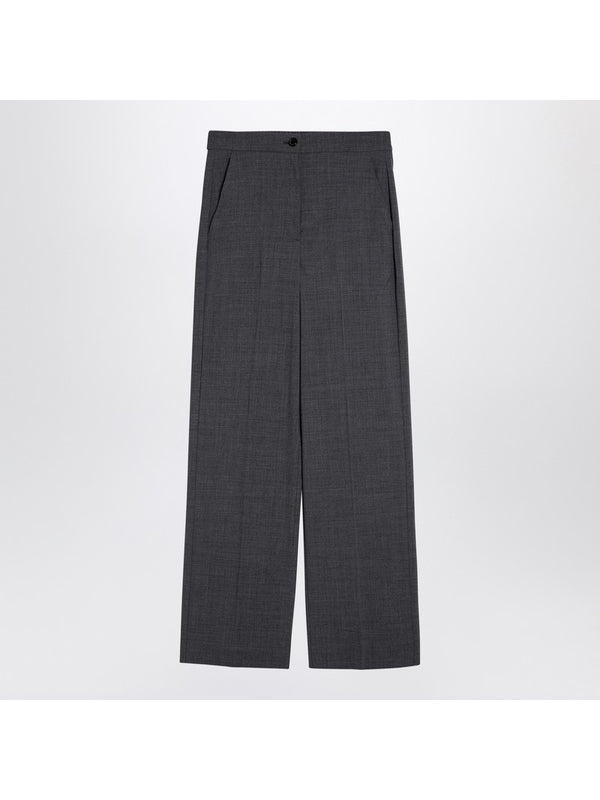 Wide Wool Blend Trousers