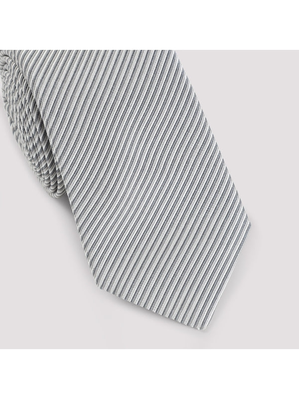 Diagonal Stripe Silk Necktie