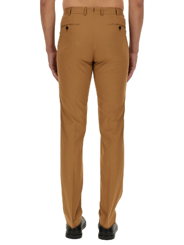 Brown Cotton Tailored Pants