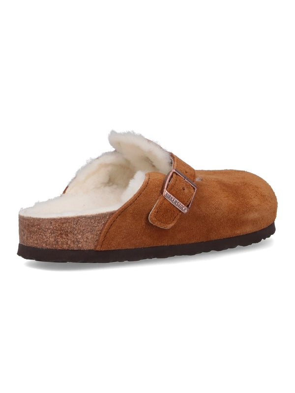 Boston Shearling Suede Mules