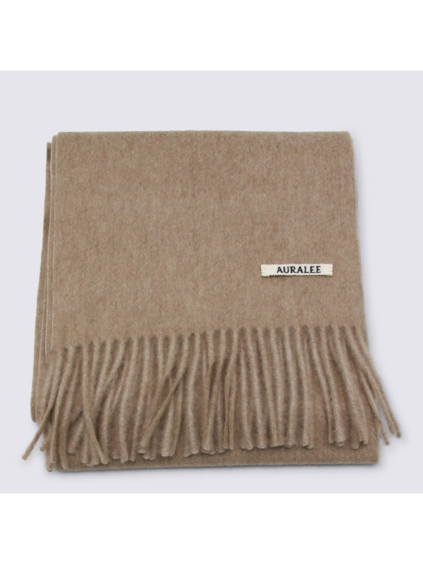 Auralee Beige Wool Mufflers