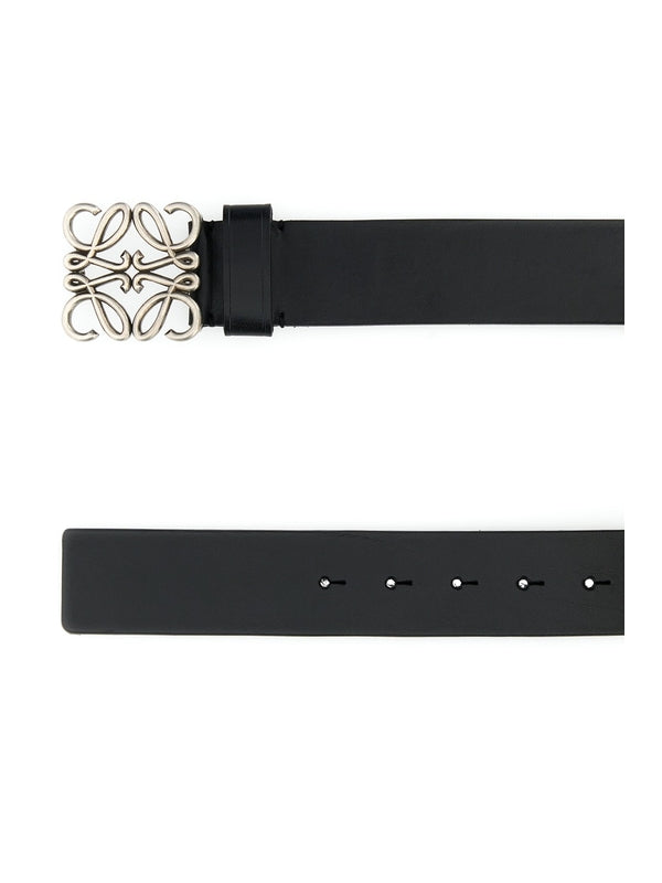 Anagram Buckle Leather Belt