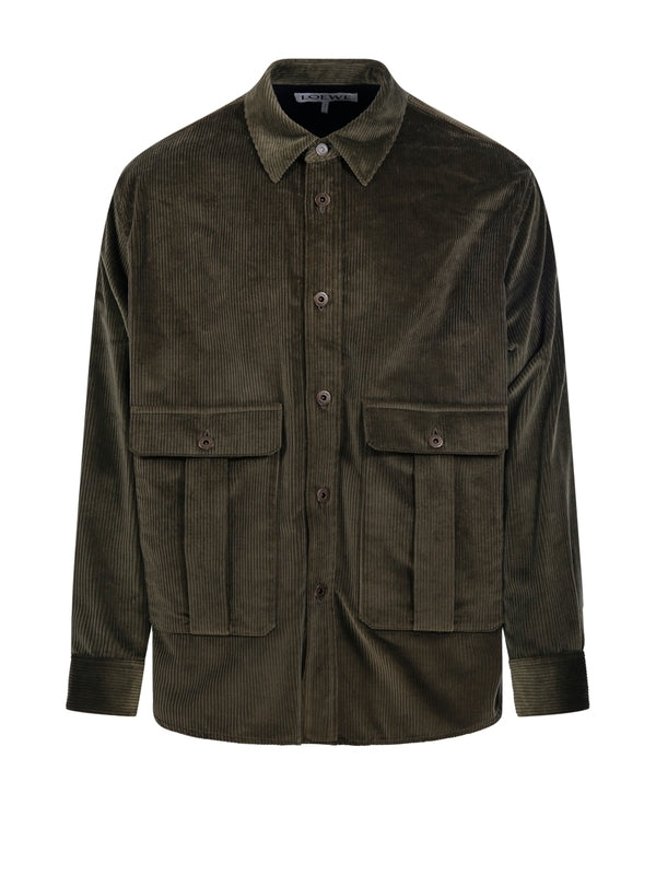 双口袋棉质羊绒夹克