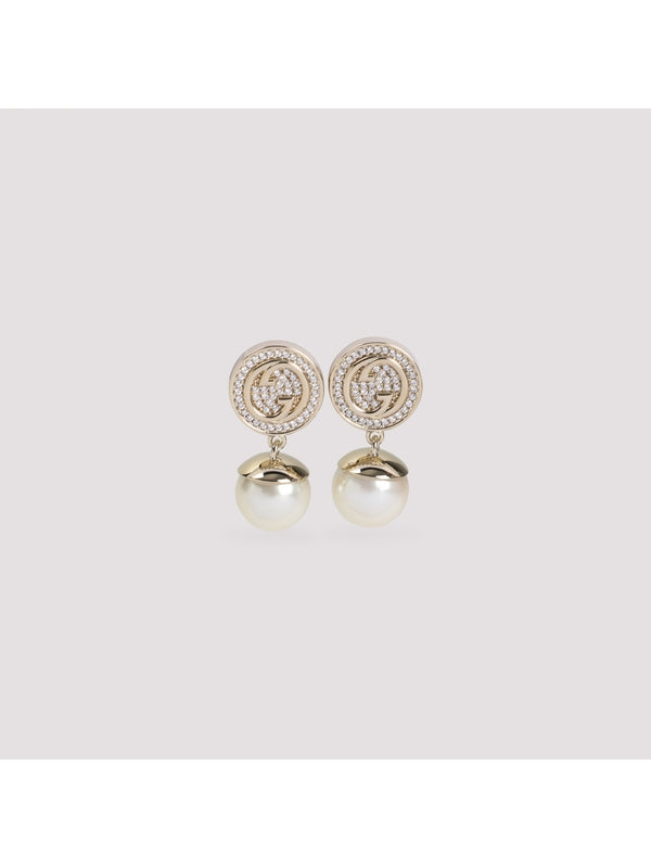 Blondie Jewel Logo Pearl Earrings