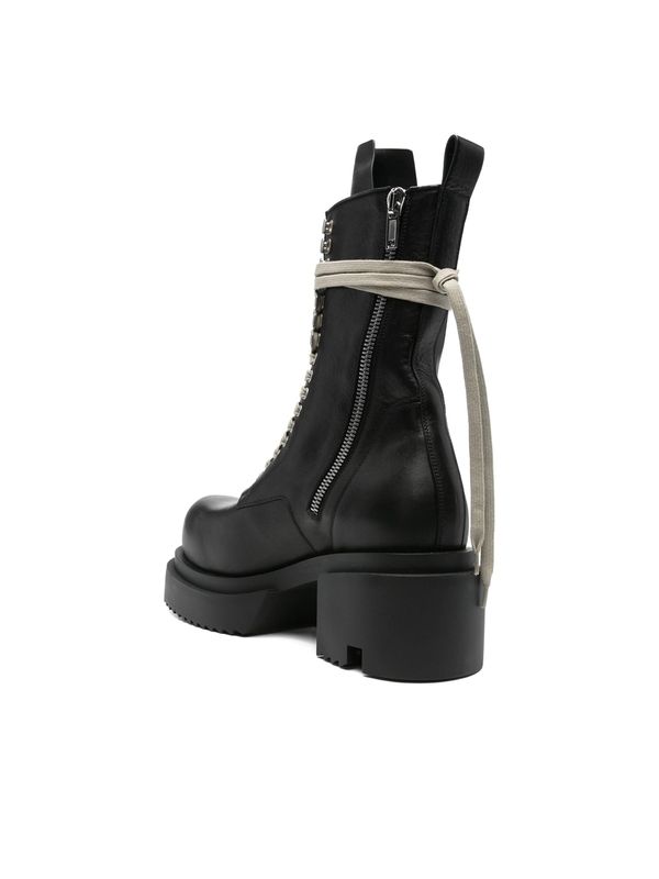 Rick Owens Black Lace-Up Boots
