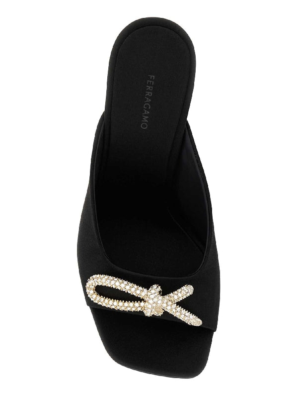 Crystal Knot Decorative Sandal Heels