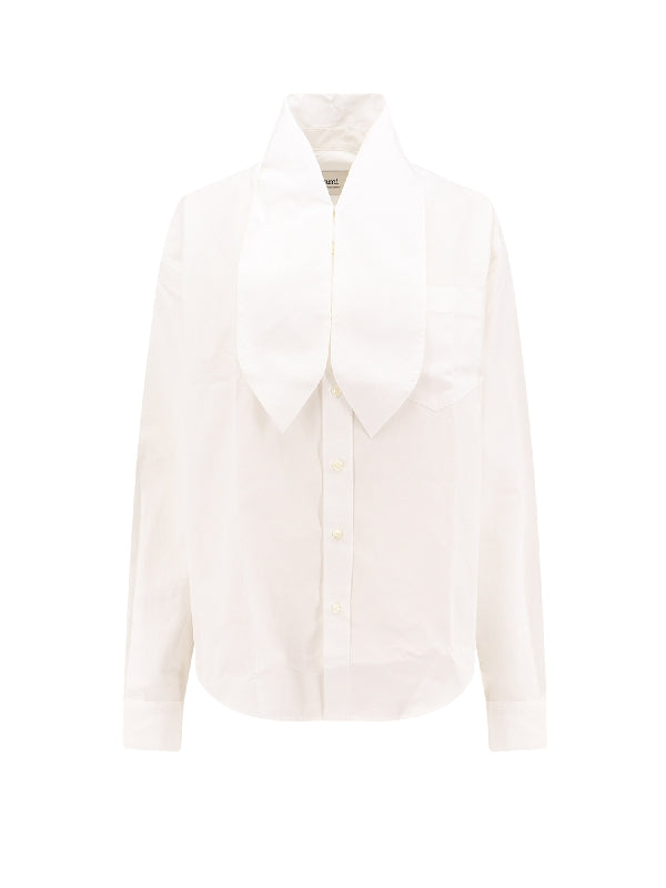 ami - Scarf Detail Cotton Shirt - Jente