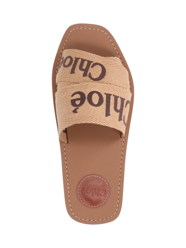 Woody Logo Strap Mule Sandals