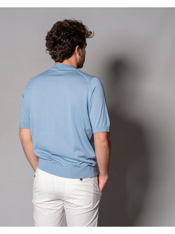 John Smedley Blue Knitted