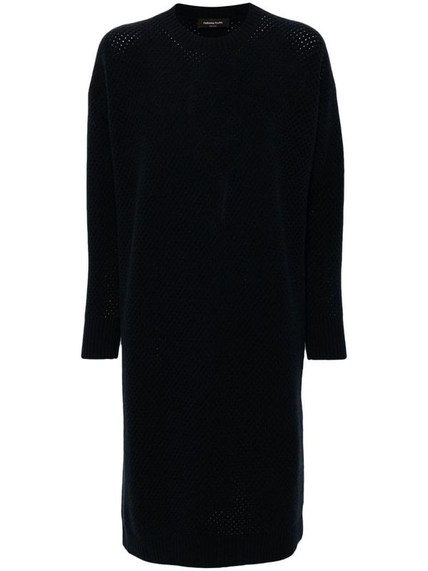 Wool Cashmere Knit Midi Dress