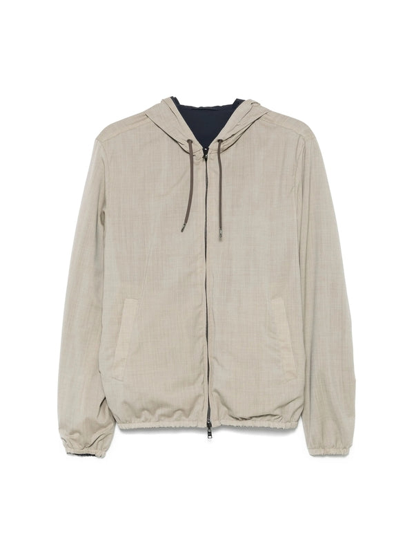 Reversible Silk Blend Hooded Jacket