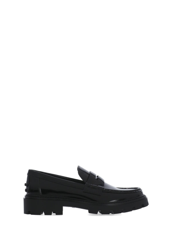 Black Chunky Sole Penny Loafer - Jente