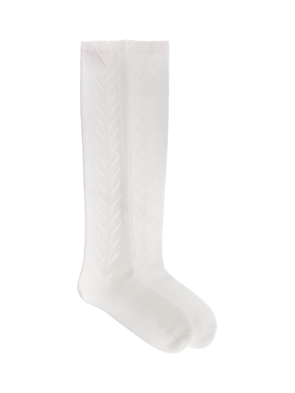 V Metal Logo Cotton Socks