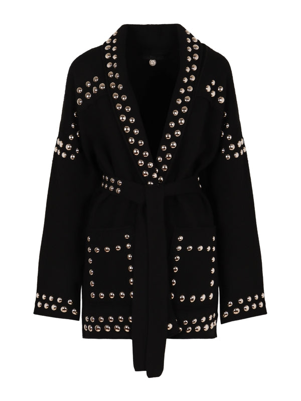 Stud Embellished Wool Cardigan