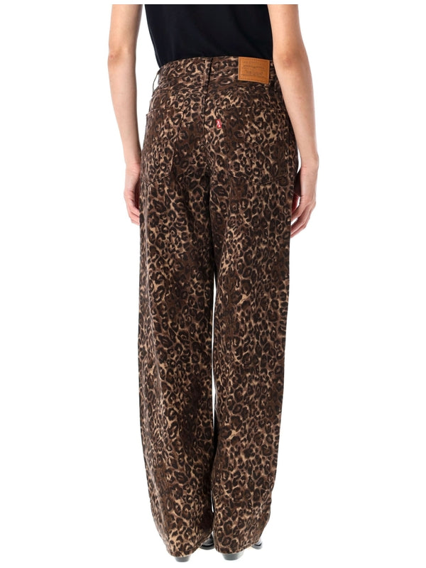 Levi'S Animal Pattern Brown Denim Pants