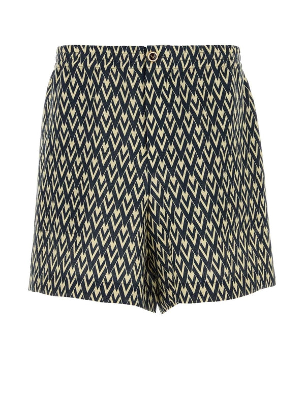 Allover Logo Pattern Linen Shorts