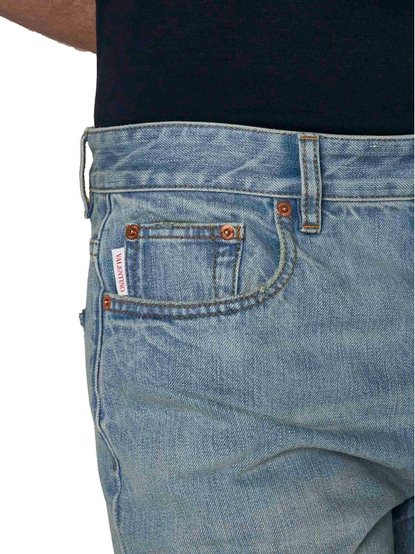 Back Logo Patch Denim Pants