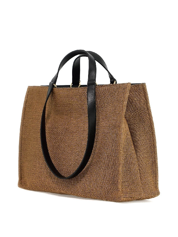 Venna Logo Raffia Tote Bag - Jente