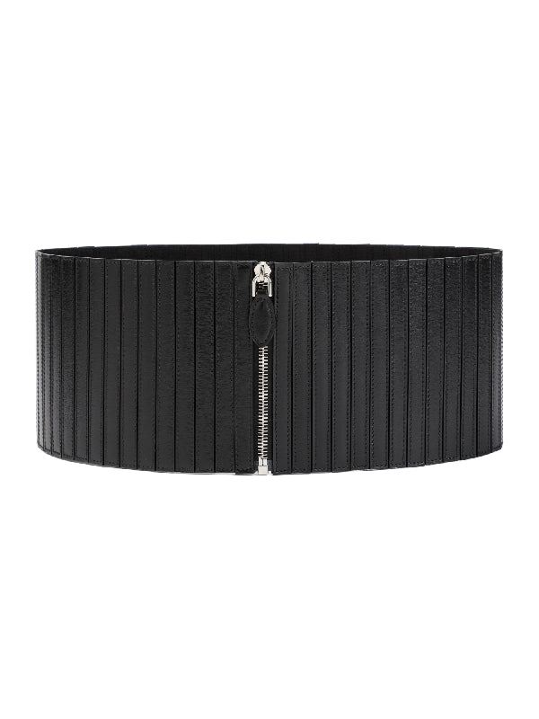 Striped Leather Corset Belt