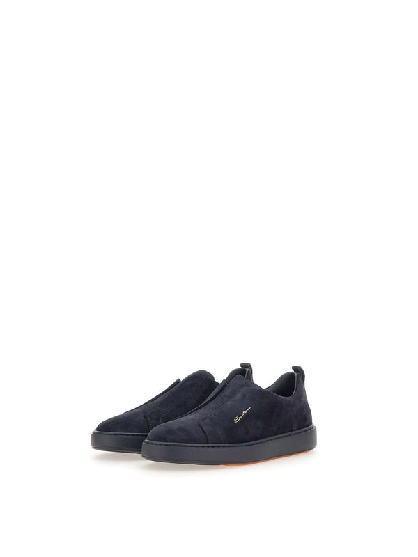 Santoni Navy Low Top Sneakers