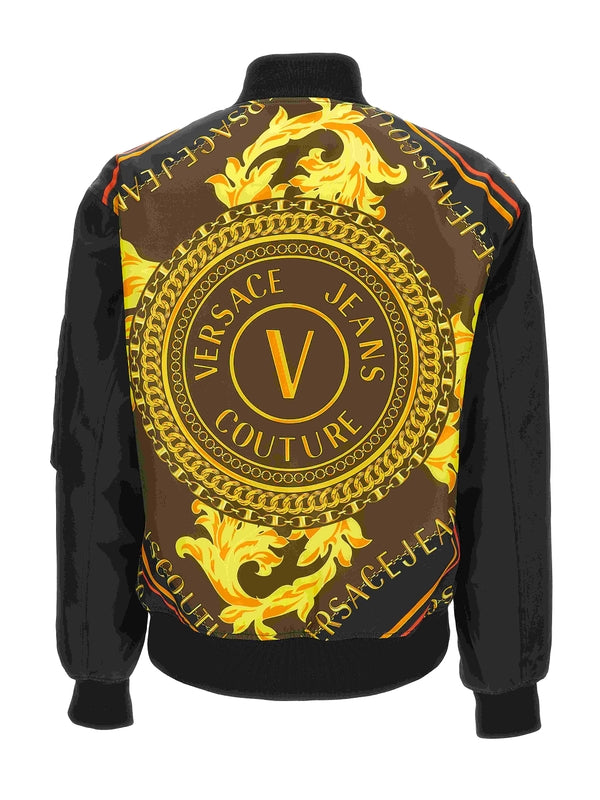 Baroque Logo Detail Bomber Jacket