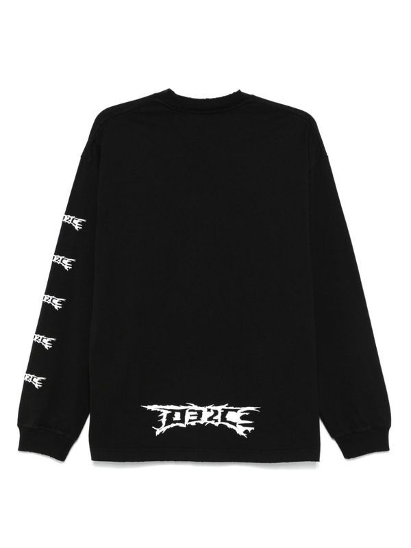 Side Logo Cotton Long Sleeve Top