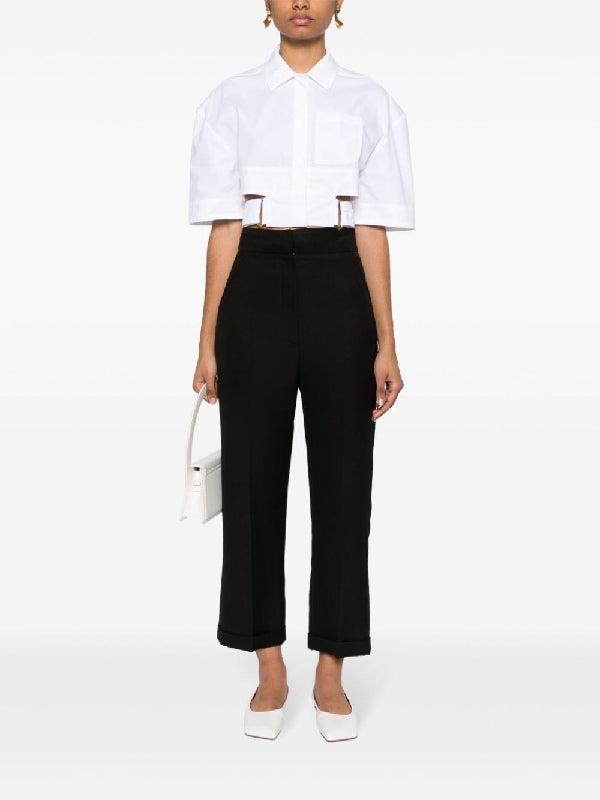 Bari Cropped Belted Shirt