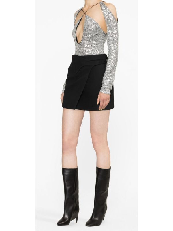 Zane Sequin Cutout Top