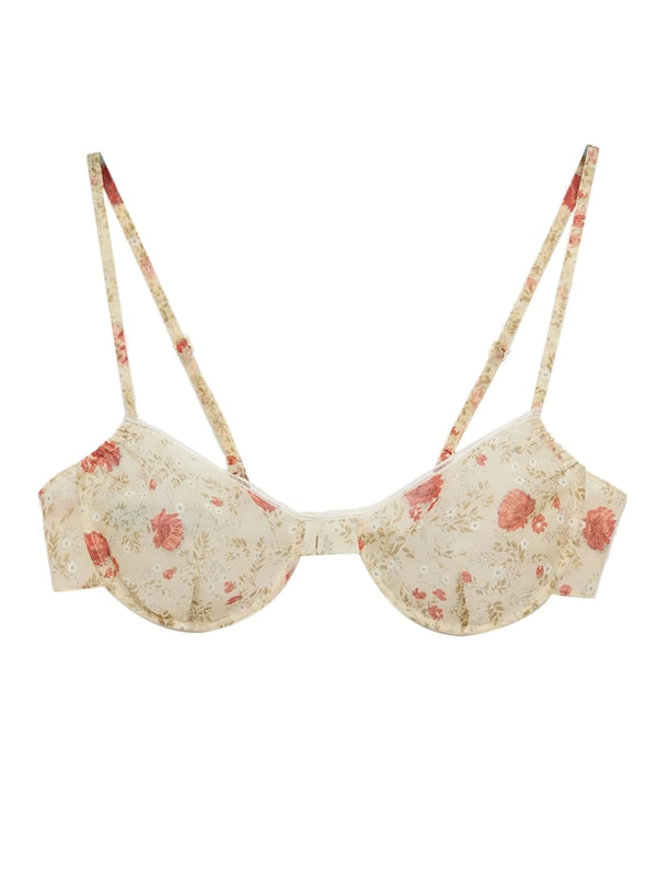 Flower Printing Bra