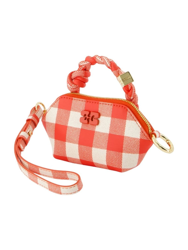 Ganni Orange Checked Bag Accessories
