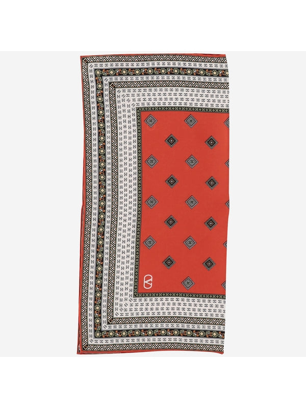 All-Over Pattern Silk Scarf