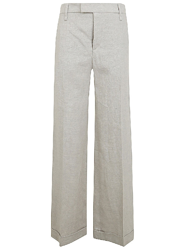 Wide Linen Tailored Pants