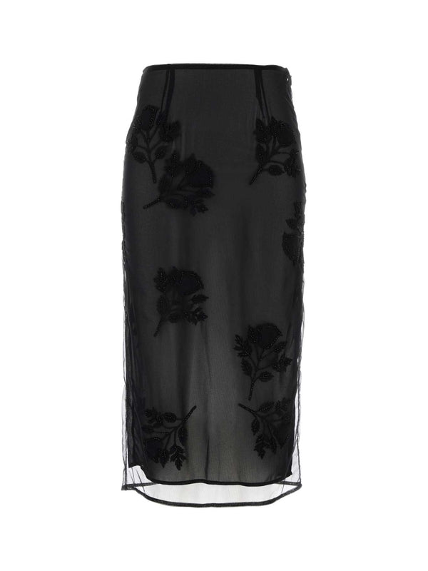 Flower
  Embroidered Midi Skirt