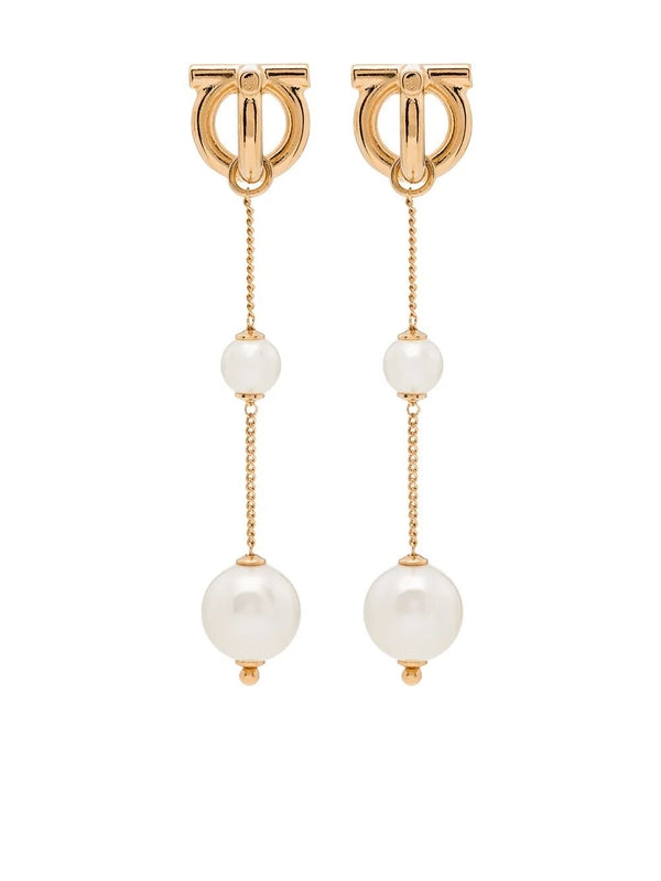 Pearl Gancini Drop Earrings