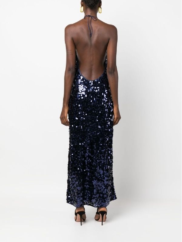 Backless Sequin Halterneck Dress