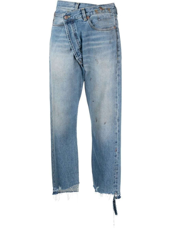 Crossover Distressed Denim Pants