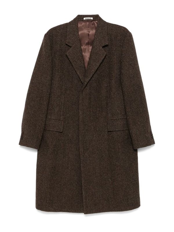 AURALEE - Lama Shetland Wool Tweed Coat - Jente