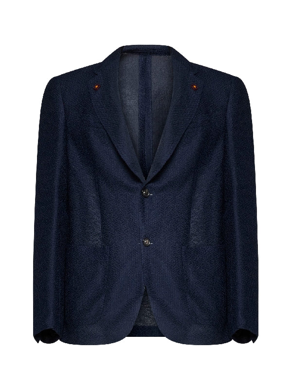 Appliqué Cotton Linen Tailored Jacket