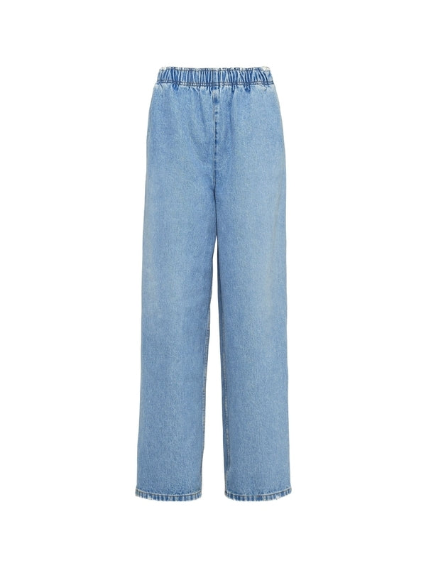 Banded Cotton Denim Pants