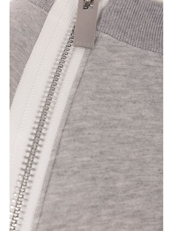 Zipper Detail Cotton Sweatshirt