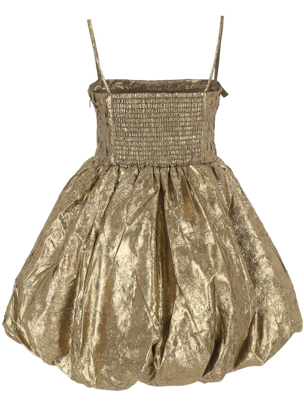 Metallic Pleated Mini Dress