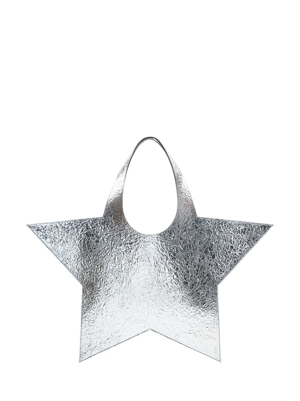 Star Metallic Leather Tote Bag