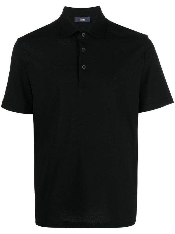 Black Cotton Polo Shirt