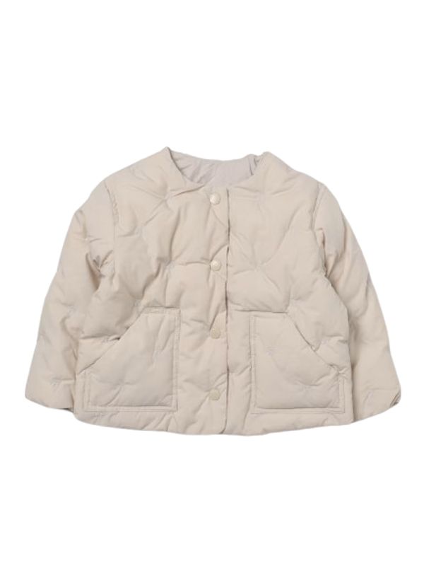 Beige Quilted Hooded Jacket