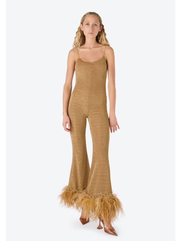 Lumiere Feather Hem Jumpsuit