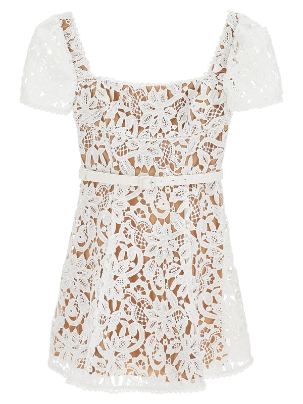 Belt Lace Mini Dress