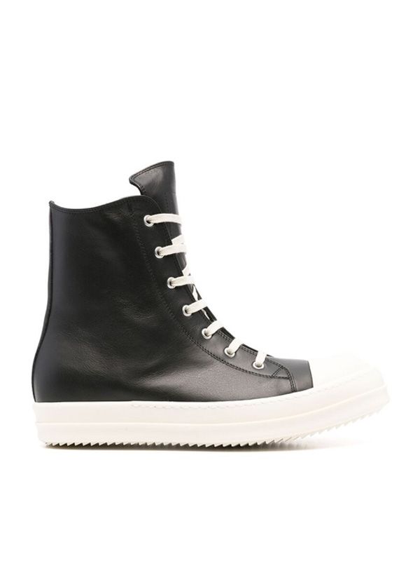Rick Owens Black High Top Sneakers