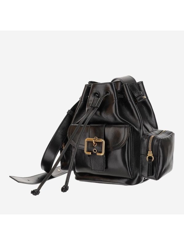 Camera Leather Bucket Bag