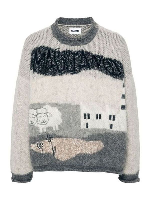 Graphic Printed Wool Alpaca Sweater